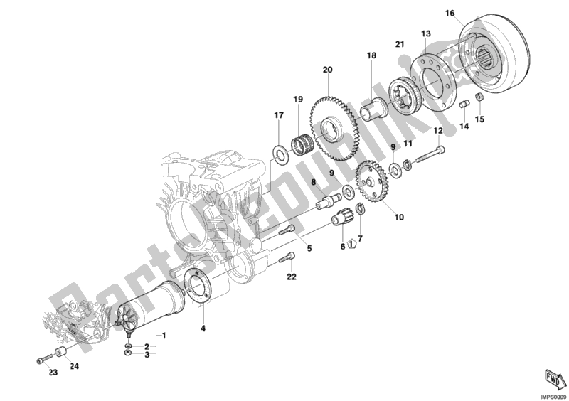 Toutes les pièces pour le Demarreur du Ducati Monster S4 RS USA 1000 2006